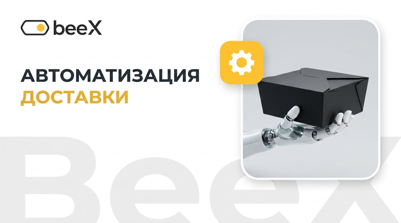 Интерьер автоматизированной дарк-кухни с роботизированным оборудованием для доставки еды
